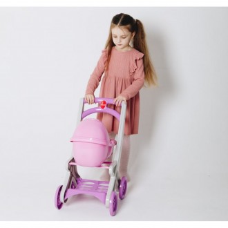 Пластиковая коляска для кукол Doloni Toys 0121/04 – устойчивая и стильная
. . фото 4