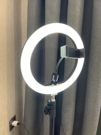 Світлодіодна кільцева лампа для фото та відео зйомки Ring Fill Light на штативі . . фото 11