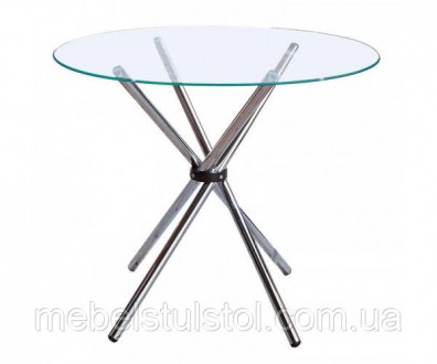 Обідній стіл, круглий, скляний, стільниця з загартованого прозорого скла товщино. . фото 3