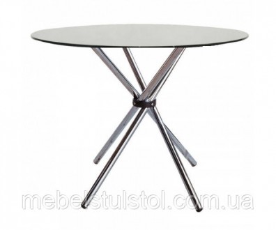 Обідній стіл, круглий, скляний, стільниця з загартованого прозорого скла товщино. . фото 2