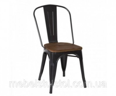 Стілець металевий, фарбований колір чорний, зручна висока спинка, стілець ставит. . фото 2