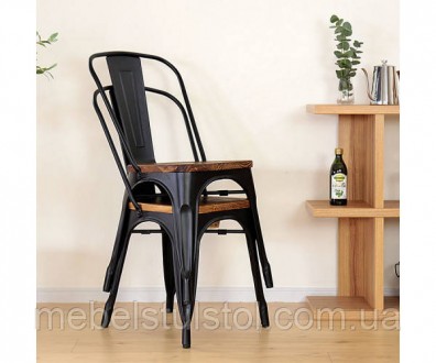 Стілець металевий, фарбований колір чорний, зручна висока спинка, стілець ставит. . фото 4
