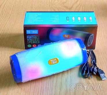 Колонка беспроводная bluetooth с LED подсветкой TG165С, FM радио, MP3 (TF/USB),