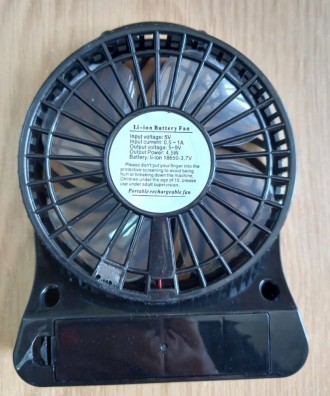 Вентилятор трехскоростной F95B на литиевой батарее 18650 4,5 Вт.Портативный наст. . фото 8
