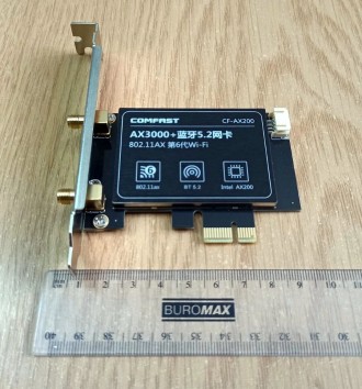 Сетевая карта Wi-Fi 6 двухчастотная 2.4/5.8 ГГц игровая COMFAST AX200 PRO PCI-E . . фото 4