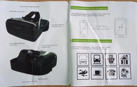 3D очки VR SHINECON с пультом, черные.Б/у, полностью рабочие. Продаются в таком . . фото 9