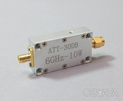Аттенюатор ATT-30 DB-10W, в диапазоне от 0.01 до 6 ГГц, SMA-male/SMA-femaleОслаб. . фото 1
