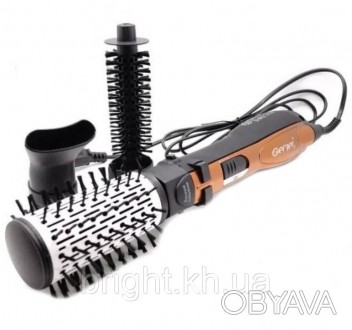 Стайлер – фен для волос Gemei GM 4828, мощность 1000W, 3 насадки, фен бытовой, ф. . фото 1