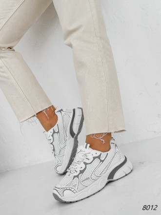 
 
Кросівки жіночі Alesan білі + сірий екошкіра 8012 розміри 38, 39, 41
Матеріал. . фото 5