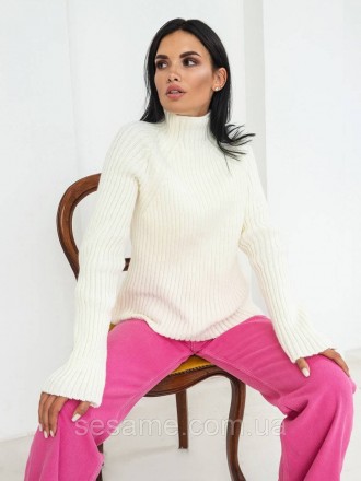Яскравий лаконічний светр у стилі в'язання-гумка стане улюбленою річчю в повсякд. . фото 2