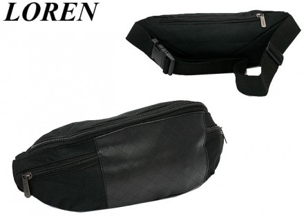 Поясная сумка из кожзаменителя Loren CWB04 black, черный
Описание товара:
	Удобн. . фото 2