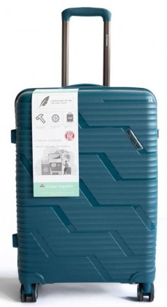Пластиковый большой чемодан из поликарбоната 85L Horoso бирюзовый S120228S green. . фото 2