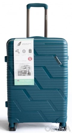 Пластиковый средний чемодан из поликарбоната 65L Horoso бирюзовый S120238S green. . фото 1