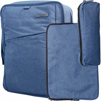 Комплект из рюкзака, чехла для ноутбука, косметички Winmax синий PB-001 blue
Опи. . фото 2