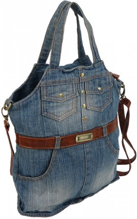 Женская джинсовая сумка Fashion jeans bag синяя Jeans8059 blue
Описание:
	Поверх. . фото 3