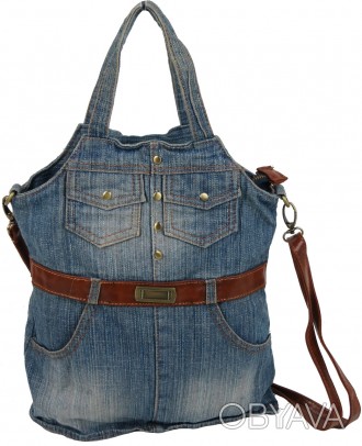 Женская джинсовая сумка Fashion jeans bag синяя Jeans8059 blue
Описание:
	Поверх. . фото 1