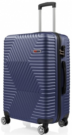 Пластиковый чемодан большого размера на четырех колесах 115L GD Polo, Турция син. . фото 2