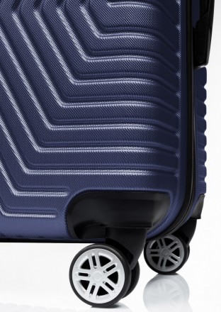 Пластиковый чемодан большого размера на четырех колесах 115L GD Polo, Турция син. . фото 6