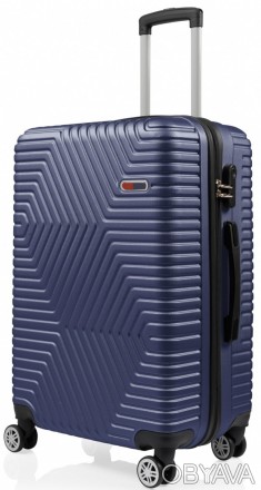 Пластиковый чемодан большого размера на четырех колесах 115L GD Polo, Турция син. . фото 1