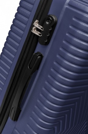 Пластиковый чемодан на колесах средний размер 70L GD Polo синий 60k001 medium na. . фото 6
