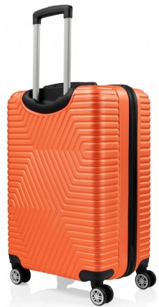 Пластиковый чемодан на колесах средний размер 70L GD Polo оранжевый 60k001 mediu. . фото 3