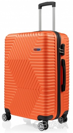 Пластиковый чемодан на колесах средний размер 70L GD Polo оранжевый 60k001 mediu. . фото 1