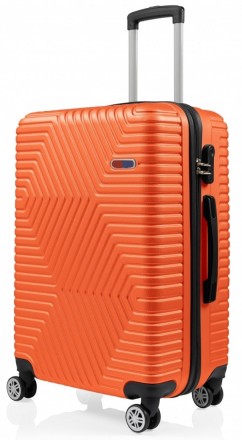 Большой пластиковый чемодан на колесах 115L GD Polo оранжевый 60k001 large orang. . фото 2