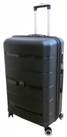 Большой чемодан на колесах из полипропилена 93L My Polo, Турция черный 70c05 lar. . фото 3