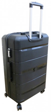 Большой чемодан на колесах из полипропилена 93L My Polo, Турция черный 70c05 lar. . фото 4