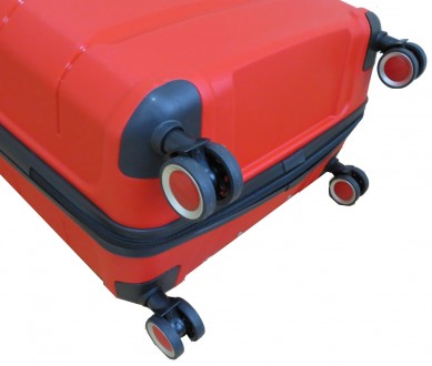 Большой чемодан на колесах из полипропилена 93L My Polo, Турция красный 70c05 la. . фото 10