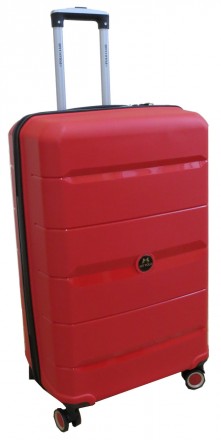 Большой чемодан на колесах из полипропилена 93L My Polo, Турция красный 70c05 la. . фото 3