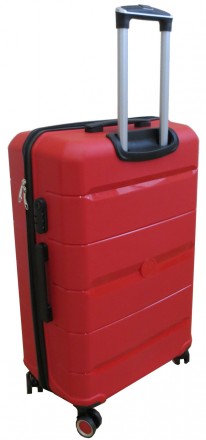 Большой чемодан на колесах из полипропилена 93L My Polo, Турция красный 70c05 la. . фото 5