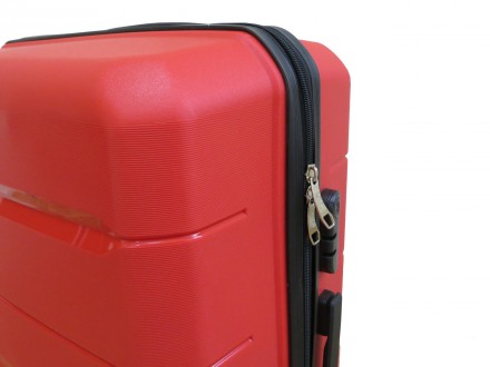 Большой чемодан на колесах из полипропилена 93L My Polo, Турция красный 70c05 la. . фото 9