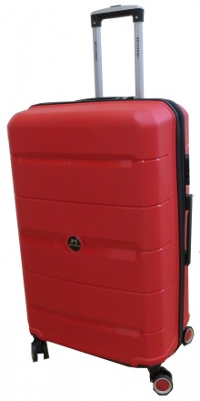 Большой чемодан на колесах из полипропилена 93L My Polo, Турция красный 70c05 la. . фото 4