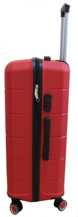 Большой чемодан на колесах из полипропилена 93L My Polo, Турция красный 70c05 la. . фото 7