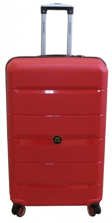 Большой чемодан на колесах из полипропилена 93L My Polo, Турция красный 70c05 la. . фото 2