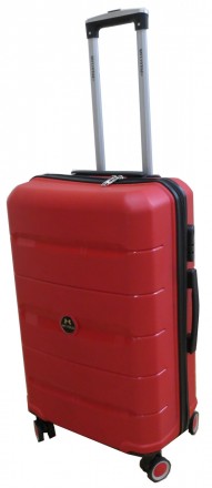 Средний чемодан из полипропилена на колесах 60L My Polo, Турция красный 70c05 me. . фото 4