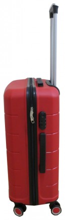 Средний чемодан из полипропилена на колесах 60L My Polo, Турция красный 70c05 me. . фото 6