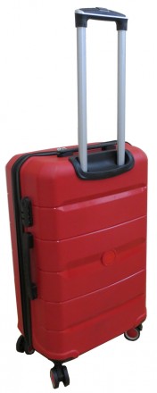 Средний чемодан из полипропилена на колесах 60L My Polo, Турция красный 70c05 me. . фото 5