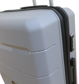 Средний чемодан из полипропилена на колесах 60L My Polo, Турция серый 70c05 medi. . фото 10