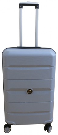 Средний чемодан из полипропилена на колесах 60L My Polo, Турция серый 70c05 medi. . фото 2