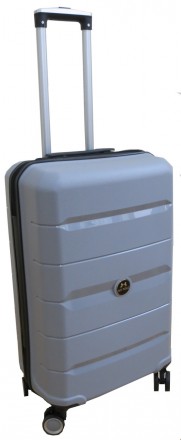 Средний чемодан из полипропилена на колесах 60L My Polo, Турция серый 70c05 medi. . фото 3