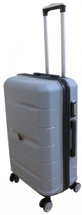 Средний чемодан из полипропилена на колесах 60L My Polo, Турция серый 70c05 medi. . фото 4