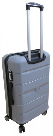 Средний чемодан из полипропилена на колесах 60L My Polo, Турция серый 70c05 medi. . фото 5