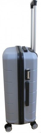 Средний чемодан из полипропилена на колесах 60L My Polo, Турция серый 70c05 medi. . фото 6