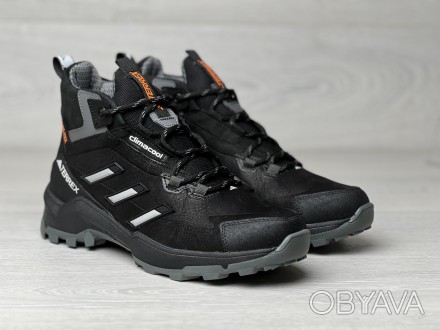 Зимние кожаные ботинки, кроссовки термо, Adidas Clima Gore-Tex Black 40