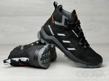Зимние кожаные ботинки, кроссовки термо, Adidas Clima Gore-Tex Black 41