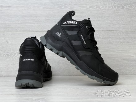 Спортивные кожаные ботинки, кроссовки зимние термо Adidas Terrex Gore-Tex 40