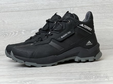 Спортивные кожаные ботинки, кроссовки зимние термо Adidas Terrex Gore-Tex 43