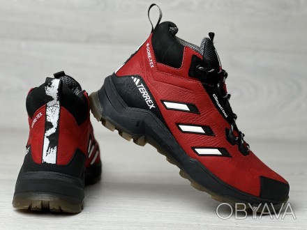 Спортивные кожаные ботинки, кроссовки термо, Adidas Clima Gore-Tex Red 41